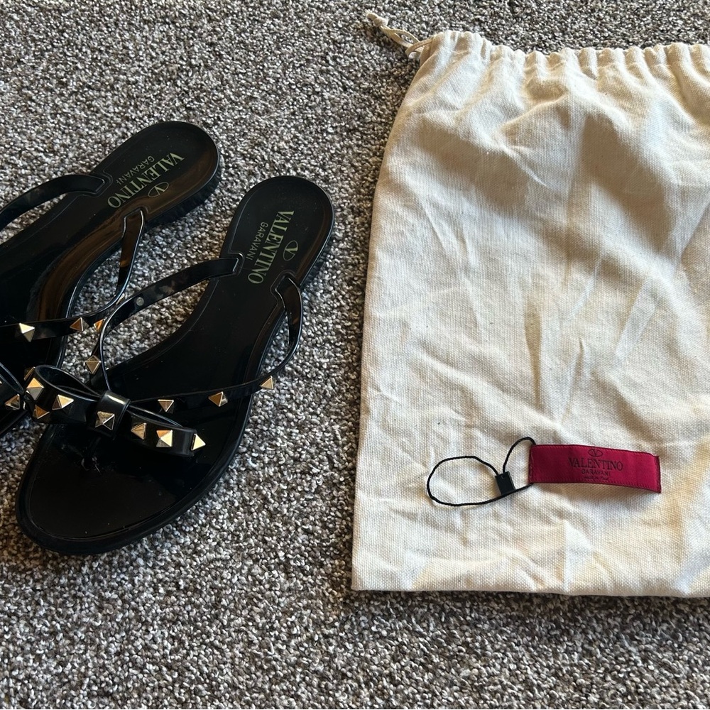 Valentino Black Rockstud Sandals